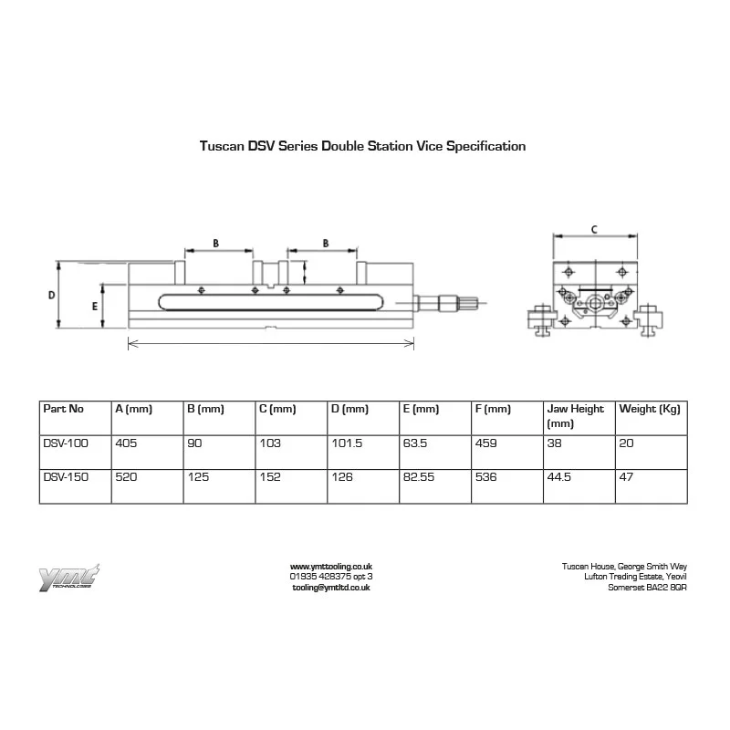 Tuscan DSV Series – Double Station Machine Vices