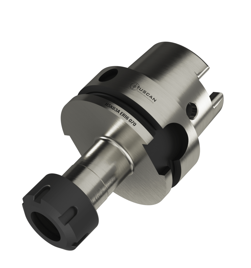 Tuscan HSK63A ER16 Collet Chuck, 75mm Gauge Length