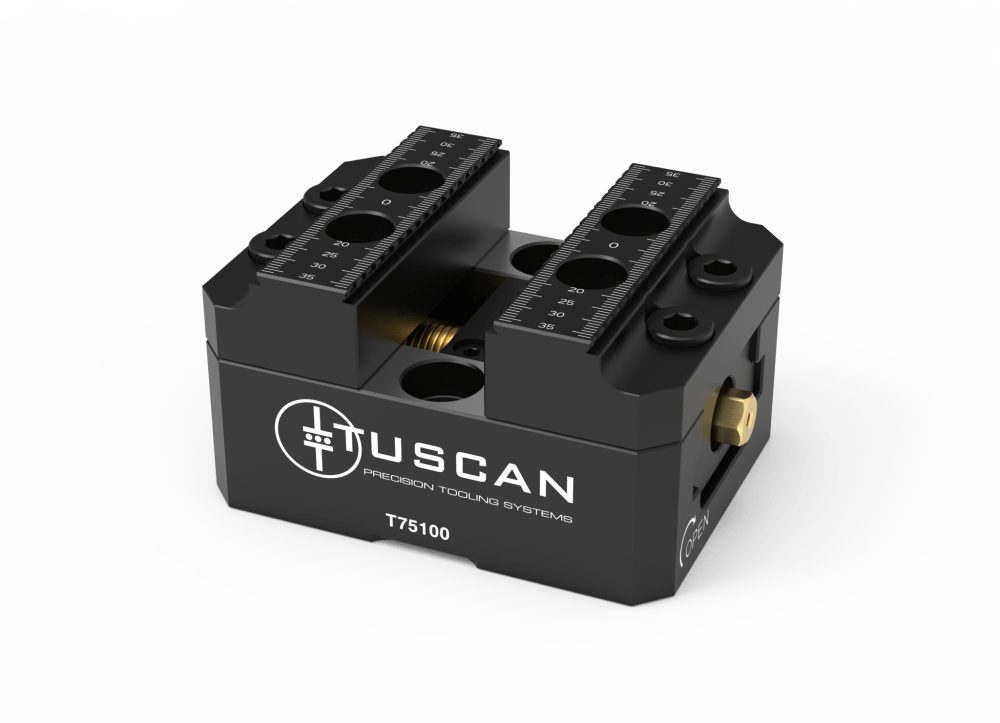 Tuscan T75100 5 Axis Self-Centring Vice. Alternative to V75100X Self-Centring Vice.