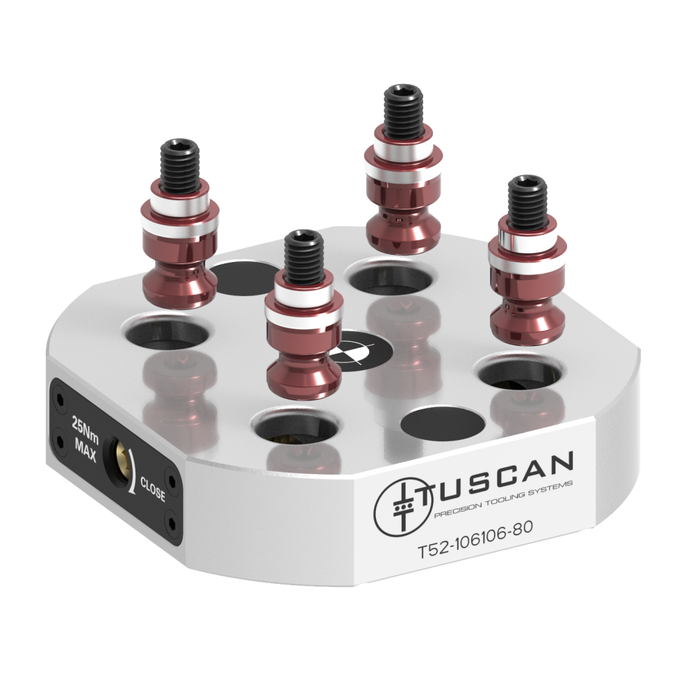 Tuscan T52-106106-80 52mm Low Profile Base, Steel (Mounting: 2 x M10 at 180° on 80mm PCD)