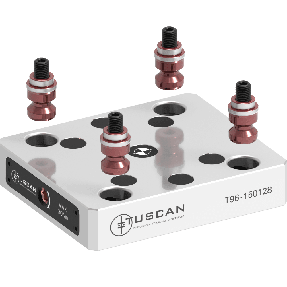 Tuscan T96-150128 96mm Low Profile Base, Steel (Mounting: 4 x M10 at 90° on 66mm PCD, 2 x M10 at 180° on 100mm PCD)