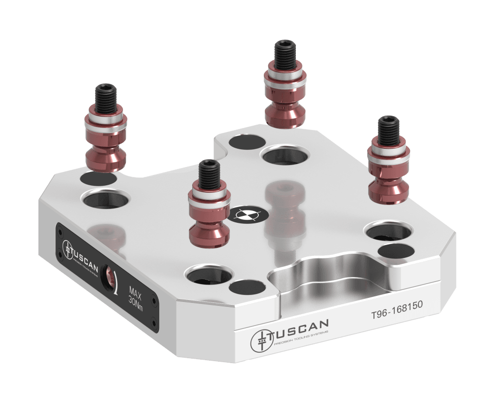 Tuscan 96 mm Steel Low‑Profile Zero‑Point Base | 4 x M10 at 60° on 159mm PCD | High Clamping Force