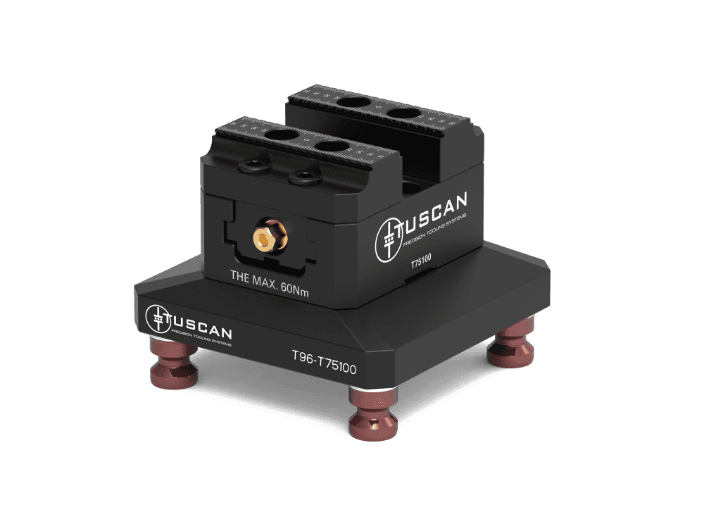 Tuscan 5-Axis Vice T75100 Self-Centring Dovetail Vice with 96mm Adaptor – R96-V75100X Alternative